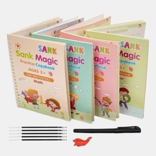 Magic learning/Practice Copybook (4 BOOKS,1 PEN,1 GRIP,10 REFILL)