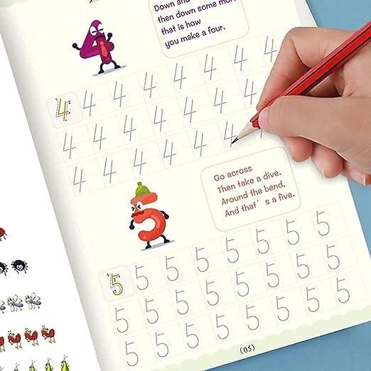 Magic learning/Practice Copybook (4 BOOKS,1 PEN,1 GRIP,10 REFILL)